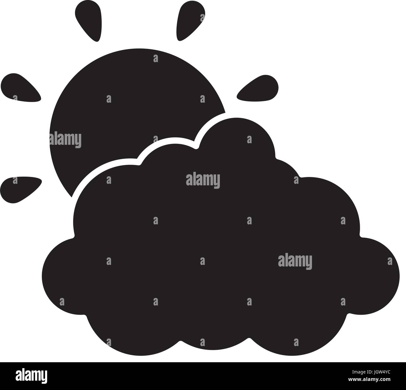 cloud and sun icon over white background vector illustration Stock ...