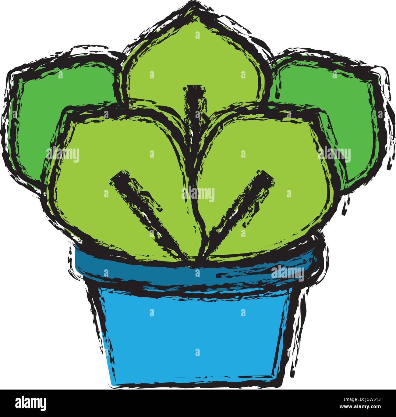 plant in a pot icon over white background vector illustration Stock ...