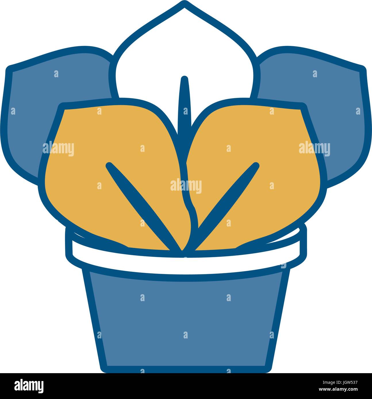 plant in a pot icon over white background vector illustration Stock ...