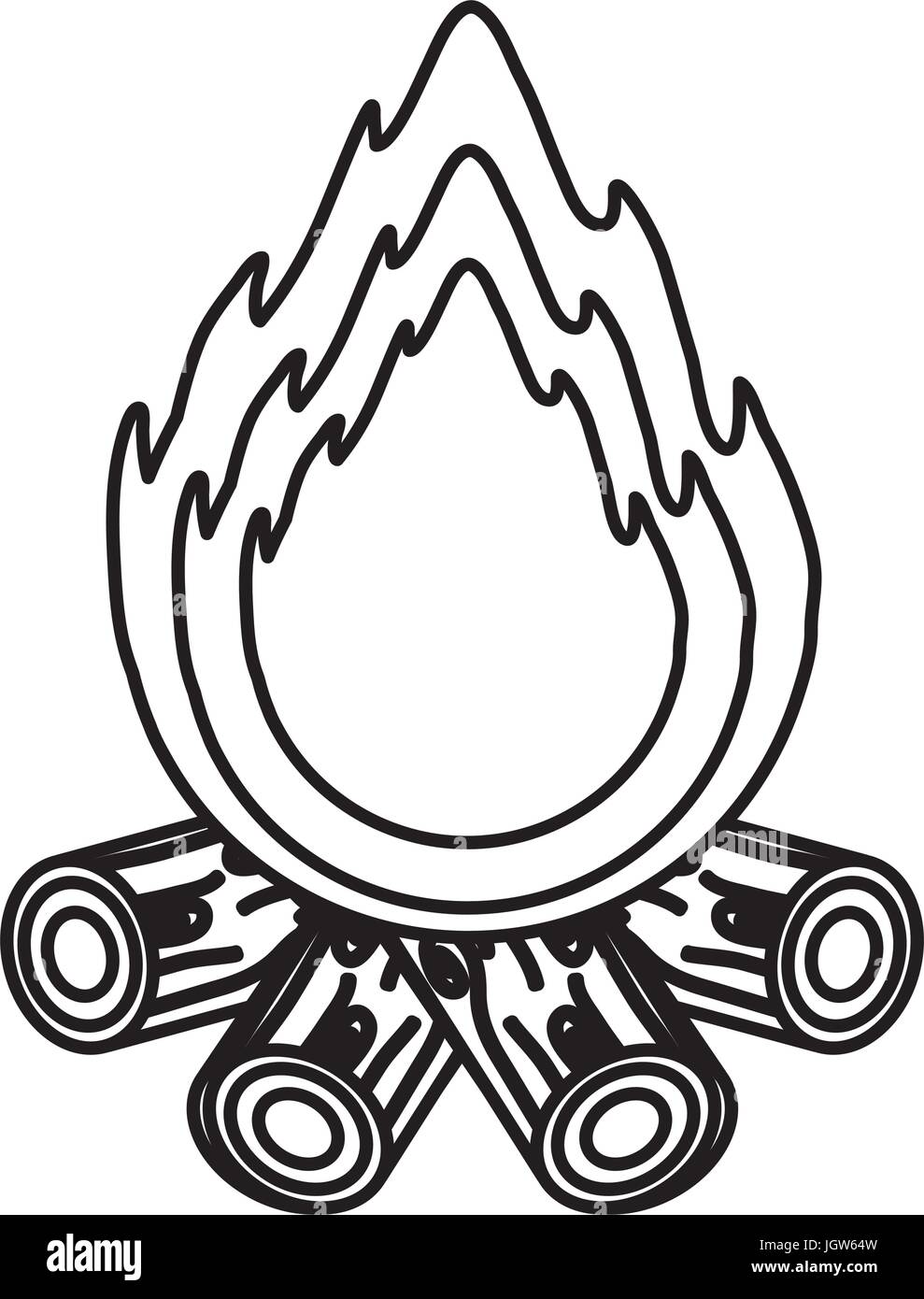 bonfire icon over white background vector illustration Stock Vector ...
