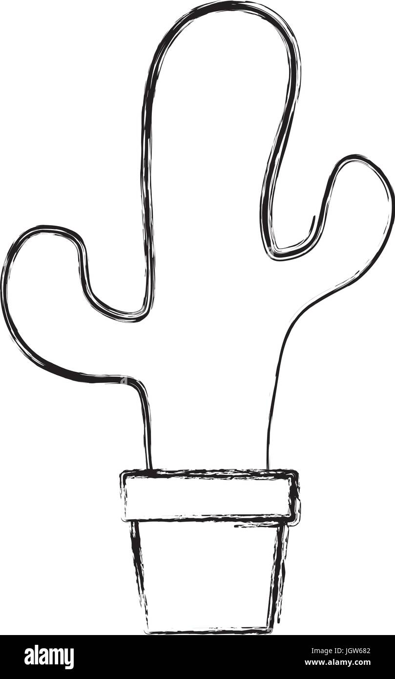 cactus in a pot icon over white background vector illustration Stock ...