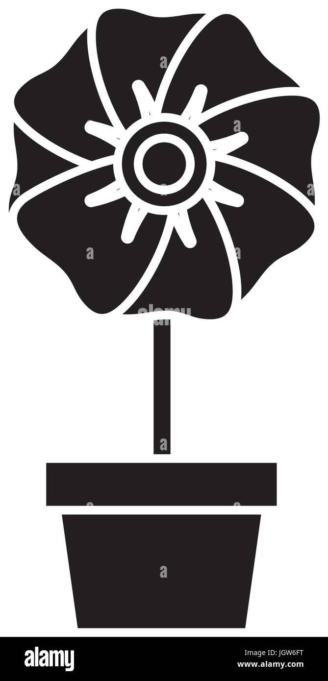 flower in a pot icon over white background vector illustration Stock ...