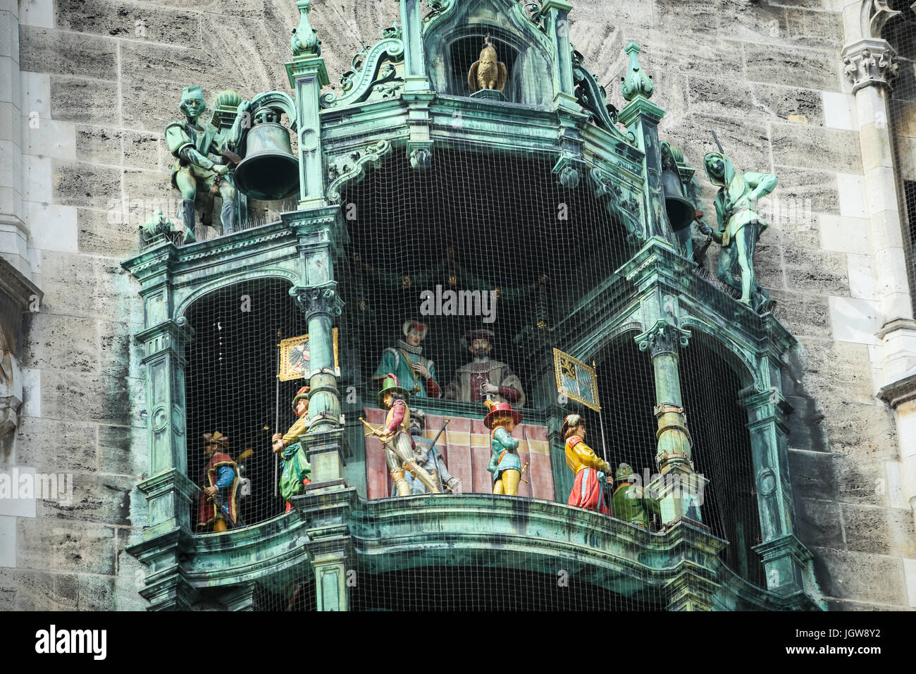 MUNICH, GERMANY MAY 9, 2017 The famous Rathaus Glockenspiel of New