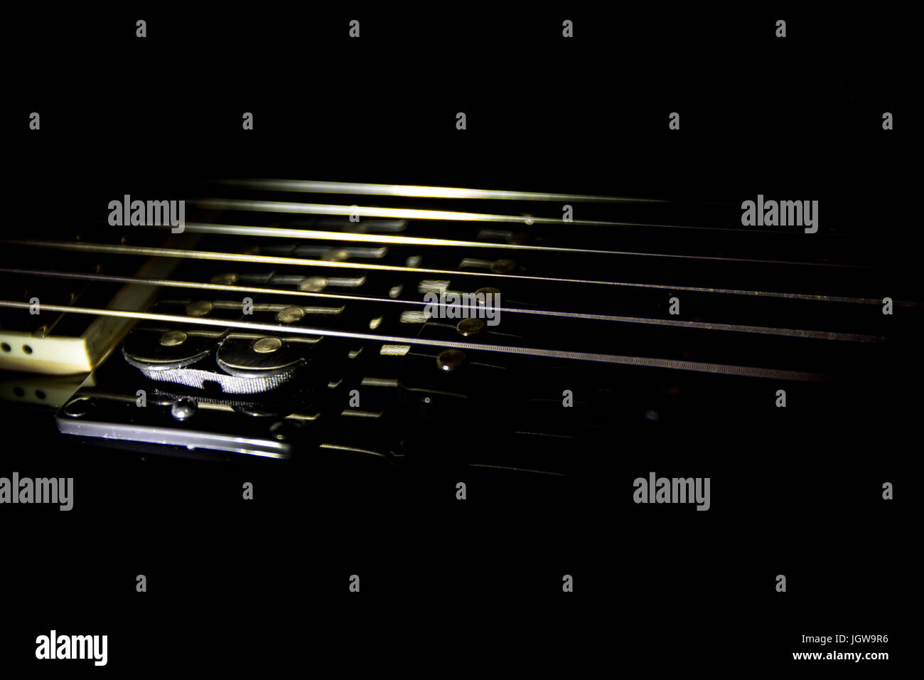 Guitar strings, Shallow depth of field. Stock Photo