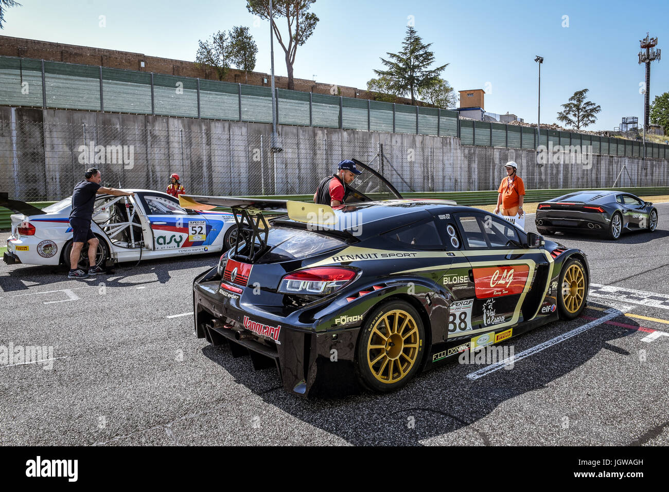 Italian Super Cup Renault Megane Trophy And Bmw M3 Cars On Starting Grid First Row Position Stock Photo Alamy