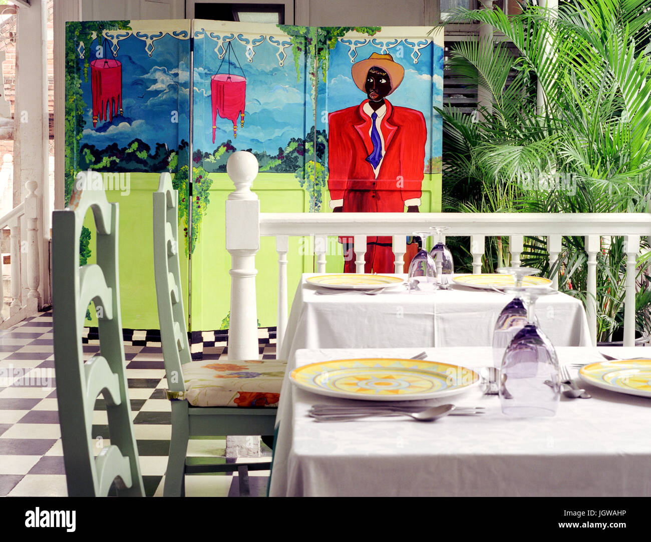 Tables are set for customers at Norma’s on the Terrace. Kingston