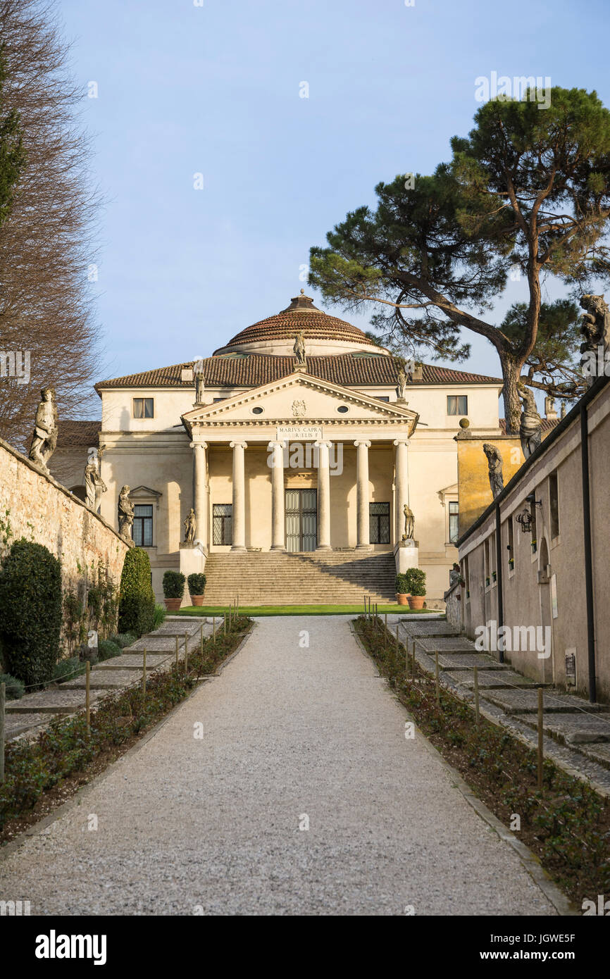 Vicenza, Italy - April 3, 2015: Villa Almerico Capra, also known as La Rotonda during a sunny day.The architect in charge of the project was Andrea Pa Stock Photo