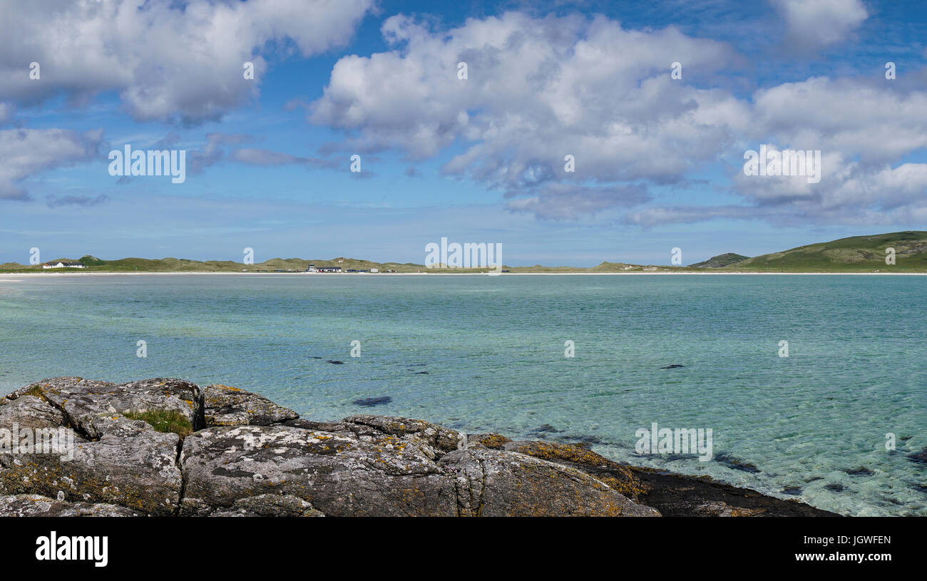 Wide shallow bay of Traigh Mhòr, Barra, Outer Hebrides Stock Photo