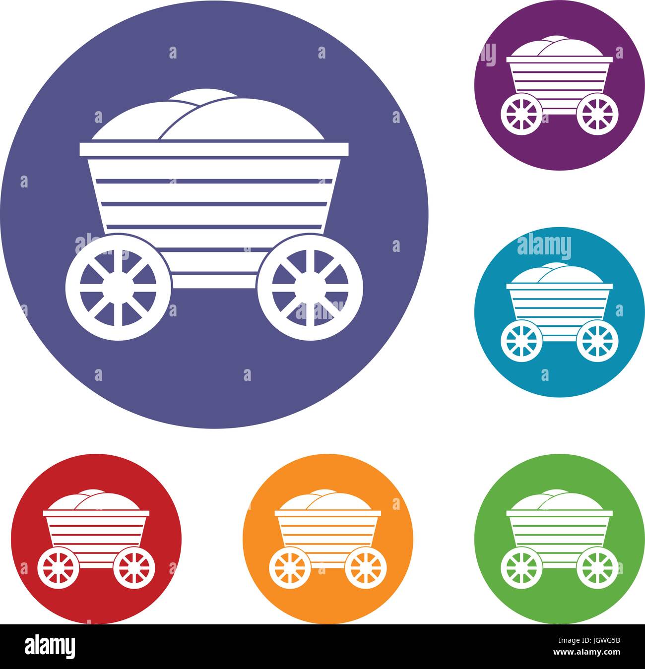 Vintage wooden cart icons set Stock Vector Image & Art - Alamy