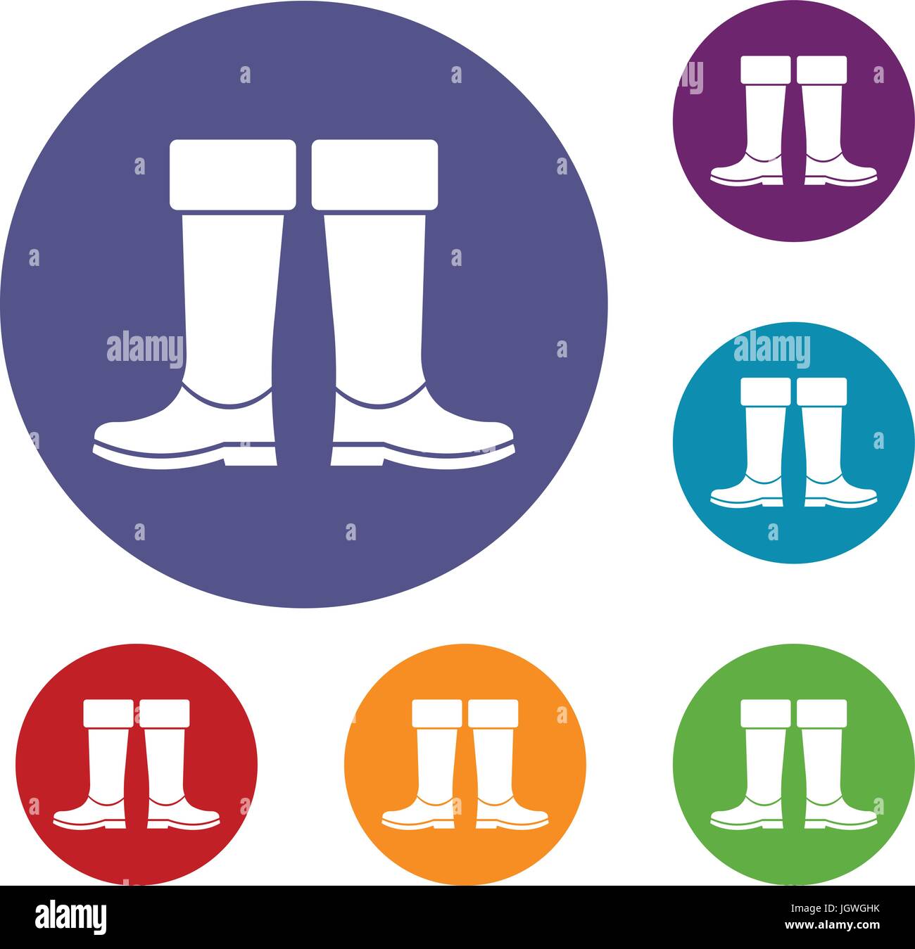 Rubber boots icons set Stock Vector Image & Art - Alamy
