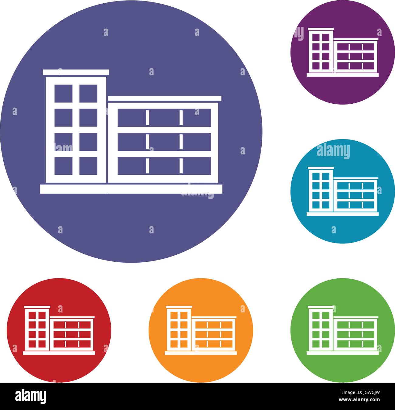 Industrial factory building icons set Stock Vector Image & Art - Alamy