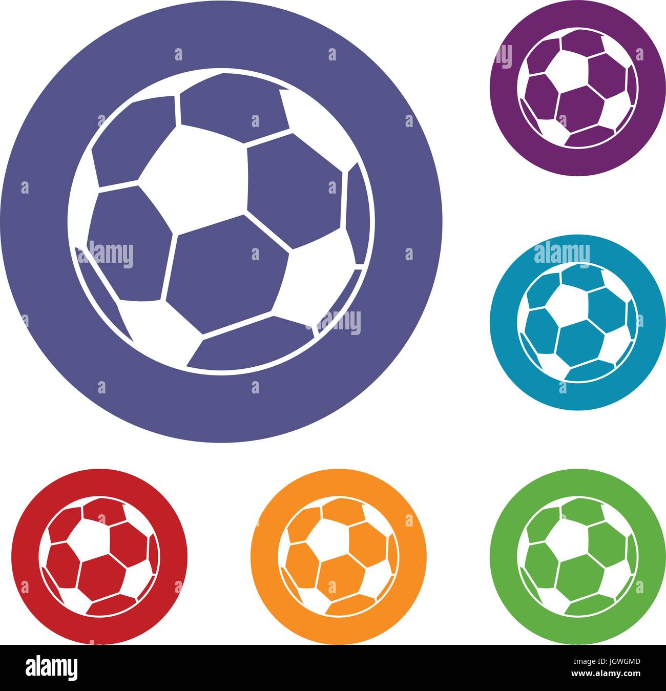Red soccer ball isolated hexagon Stock Vector Images - Alamy