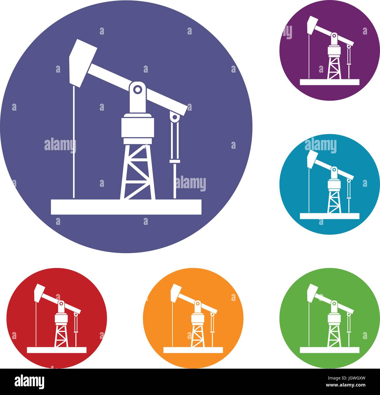 Oil pump icons set Stock Vector Image & Art - Alamy