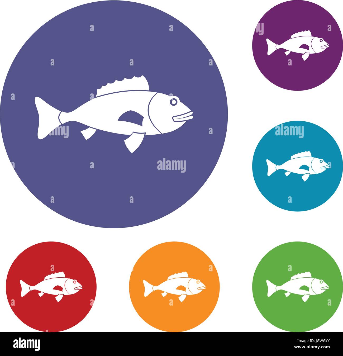 Fish icons set Stock Vector Image & Art - Alamy
