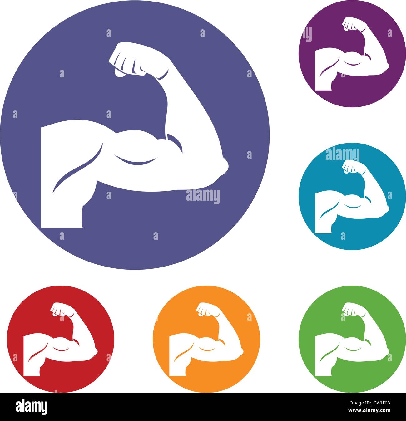 Biceps icons set Stock Vector