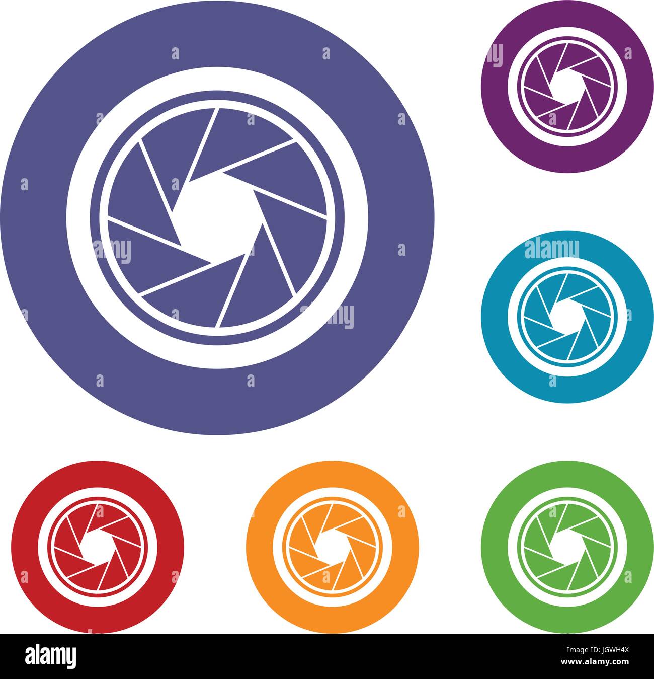 Photographic objective icons set Stock Vector Image & Art - Alamy