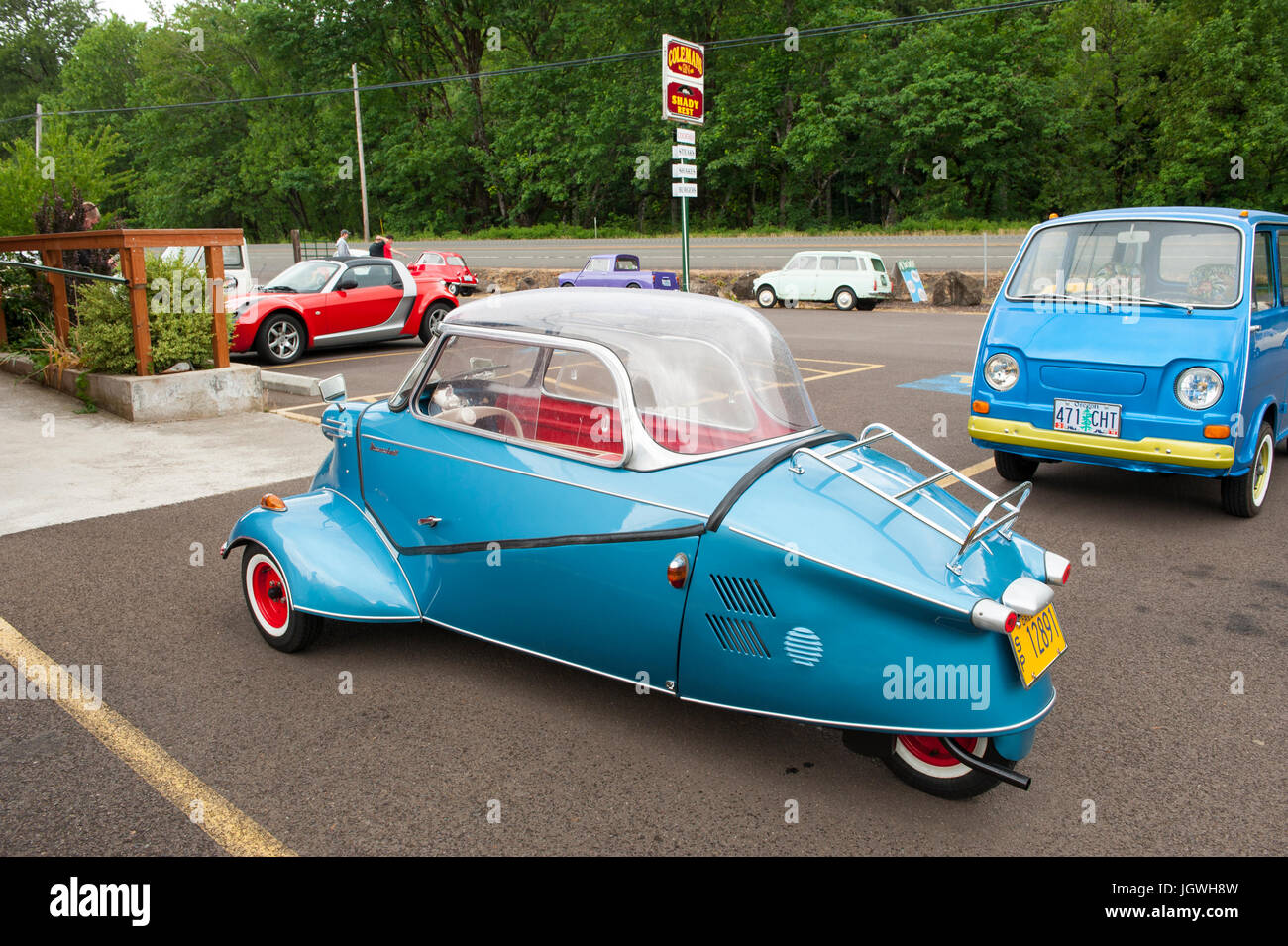 Microcars - the smallest automobile classification are small, highly collectable vehicles. Stock Photo