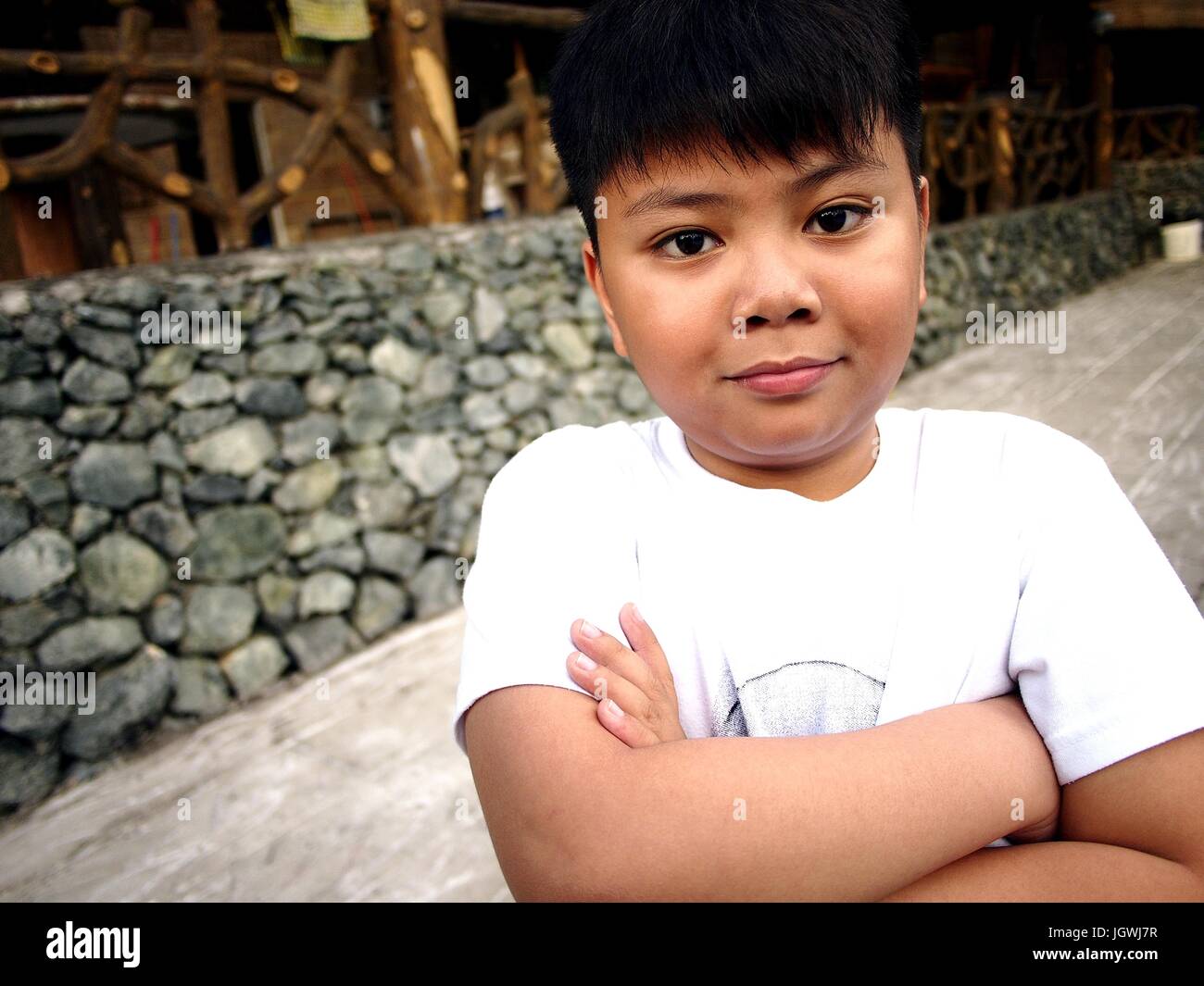 Portrait of a young asian boy Stock Photo