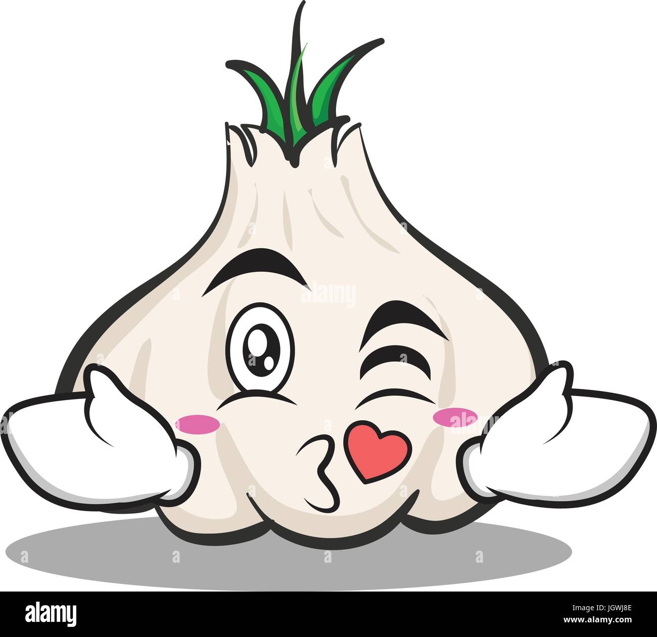 Garlic Face Kissing character Stock Vector Images - Alamy