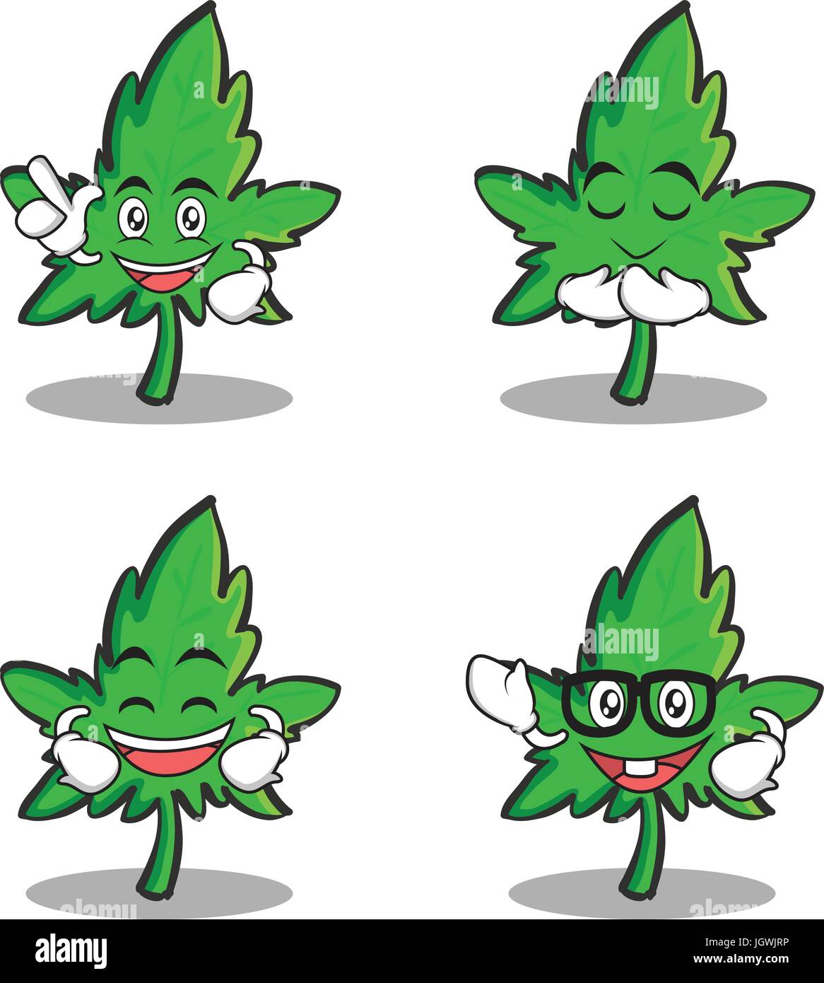 cartoon weed plant with face