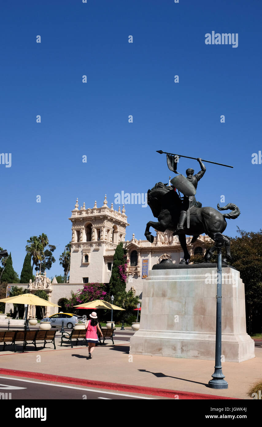 El Cid statue, House Of Hospitality, Balboa Park, San Diego, California Stock Photo