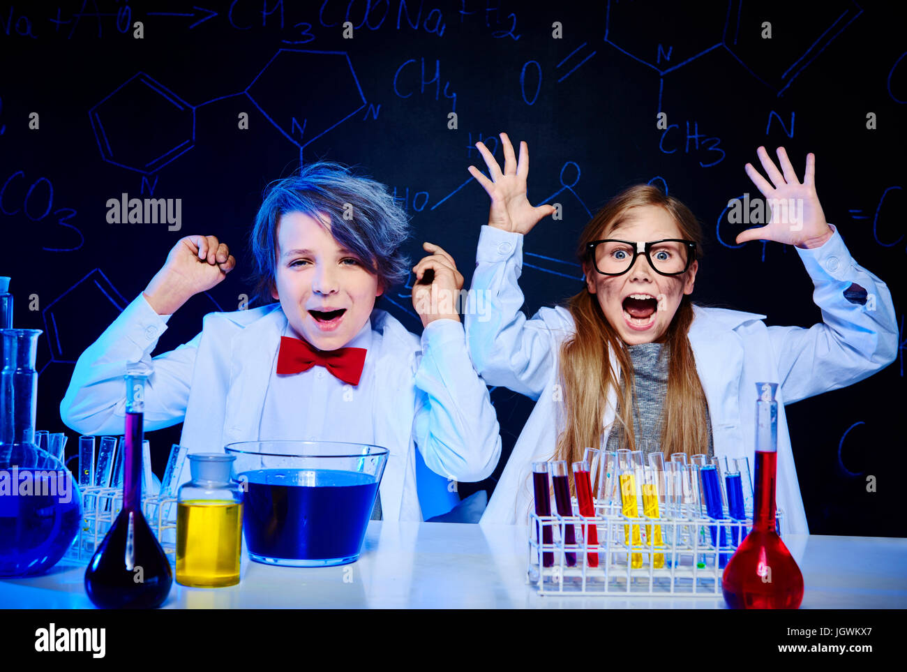 Kids are confused of rules chemistry Stock Photo Alamy