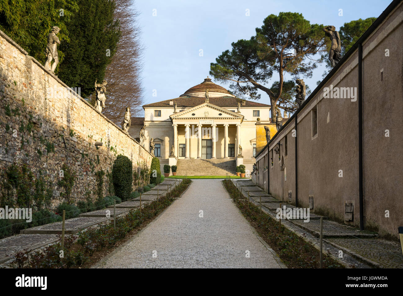 Vicenza, Italy - April 3, 2015: Villa Almerico Capra, also known as La Rotonda during a sunny day.The architect in charge of the project was Andrea Pa Stock Photo