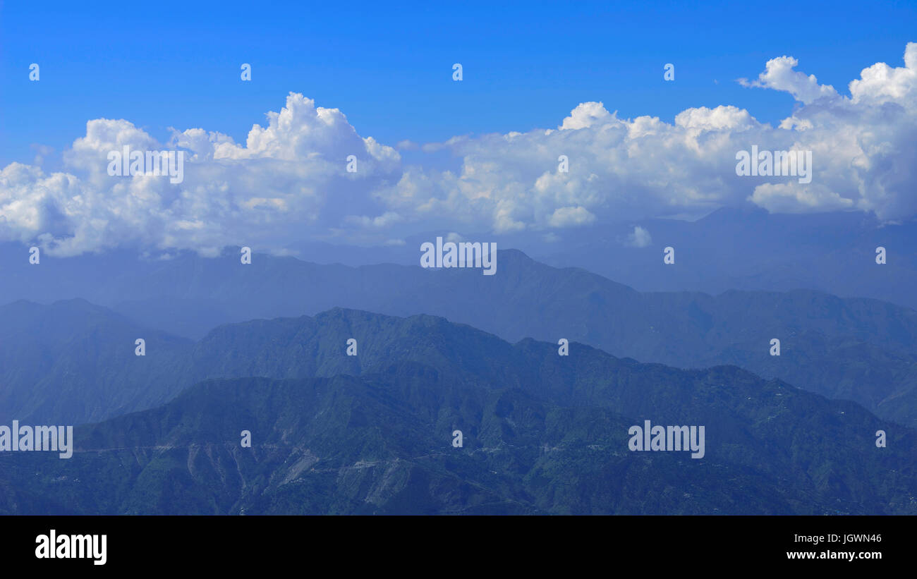 Panoramic view of Himalayan Mountain Range Stock Photo