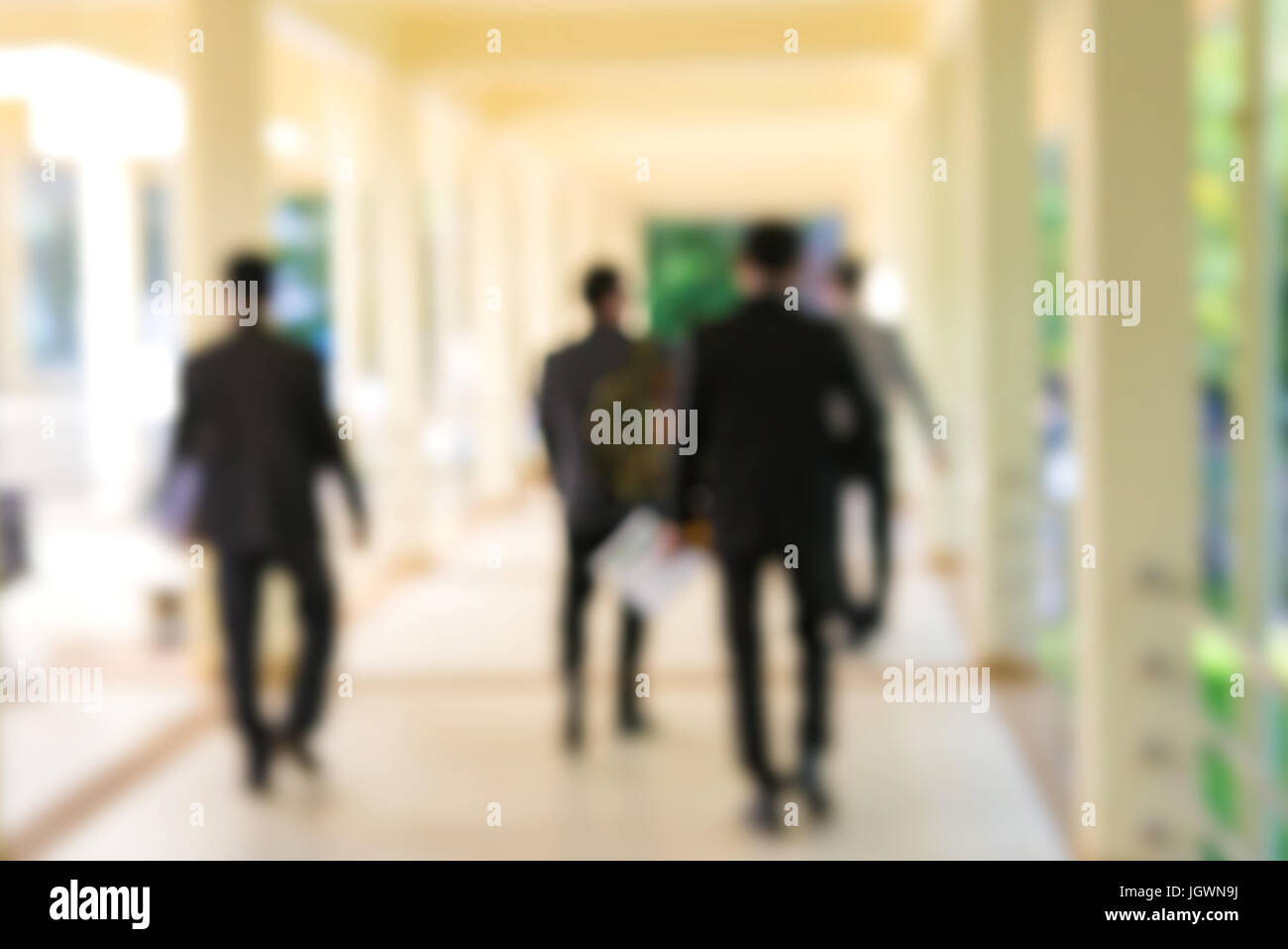 blur People Walking in the corridor of business center Stock Photo - Alamy