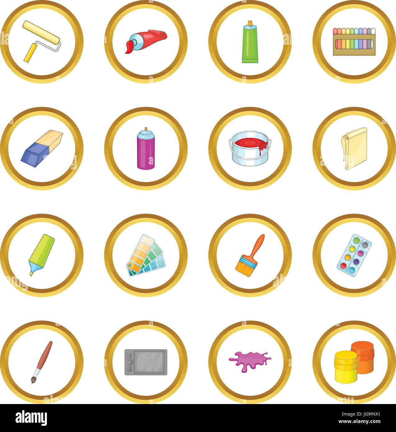 Painter tools icons circle Stock Vector Image & Art Alamy