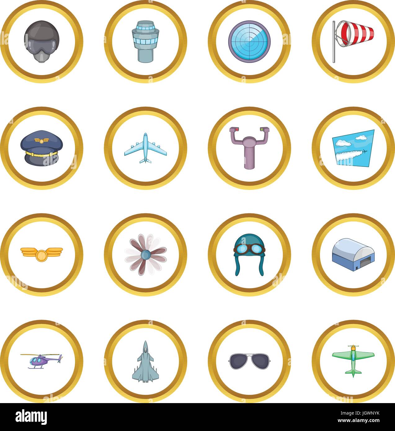 Aviation icons circle Stock Vector Image & Art - Alamy