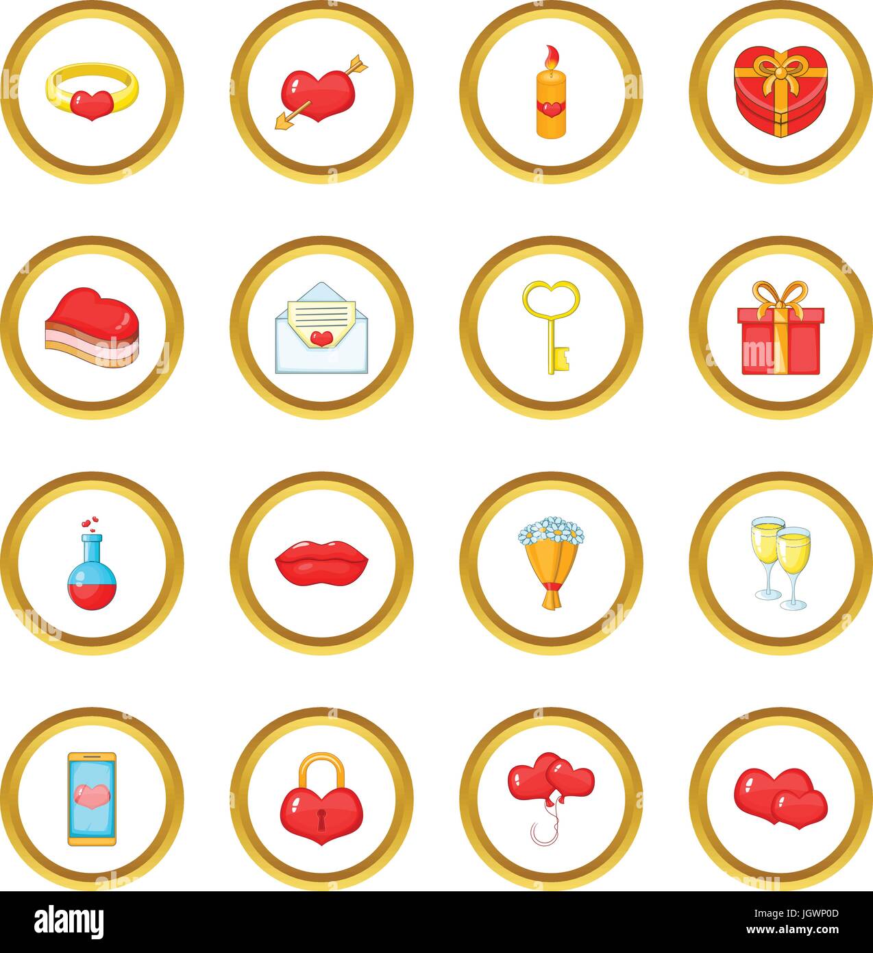 Saint Valentine day icons circle Stock Vector Image & Art - Alamy