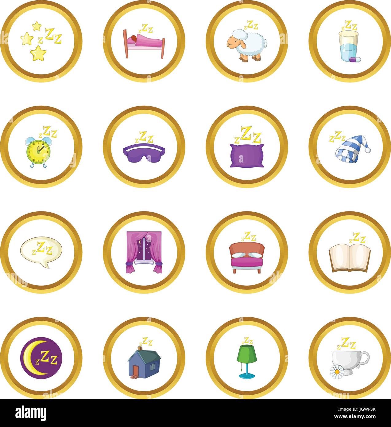 Sleep symbols icons circle Stock Vector Image & Art - Alamy