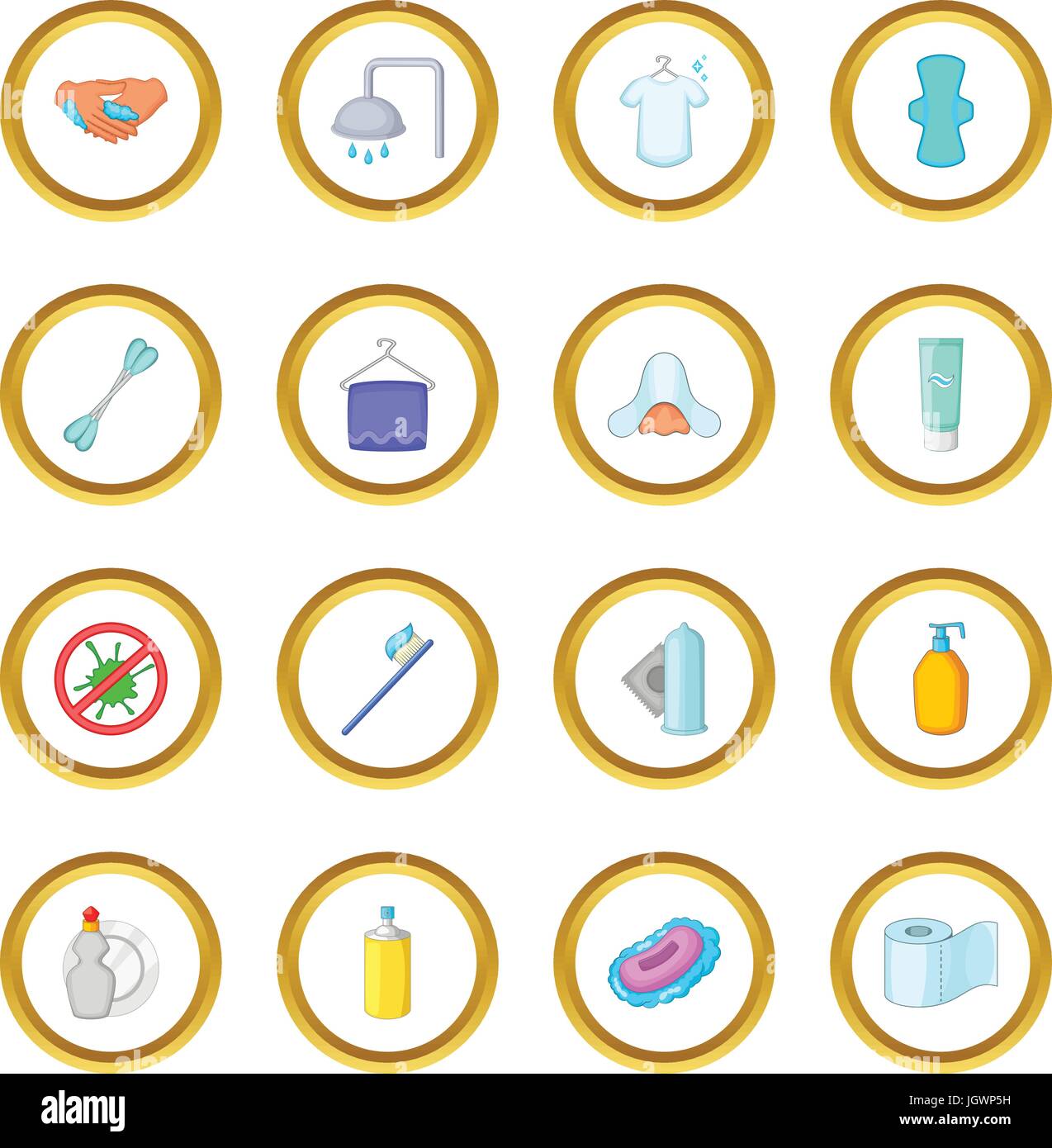 Hygiene icons circle Stock Vector Image & Art - Alamy