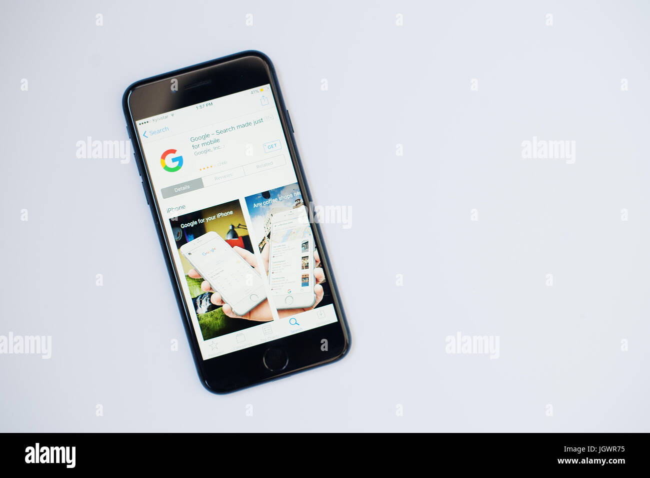 Kyiv Ukraine Jul 11 17 Apple Iphone 7 With Google Search Stock Photo Alamy