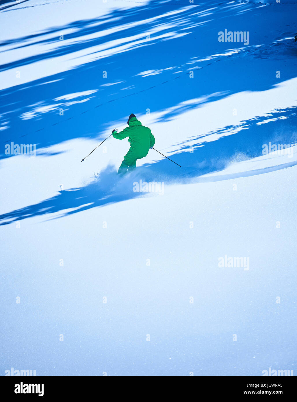 Man skiing in deep snow, Aspen, Colorado, USA Stock Photo Alamy