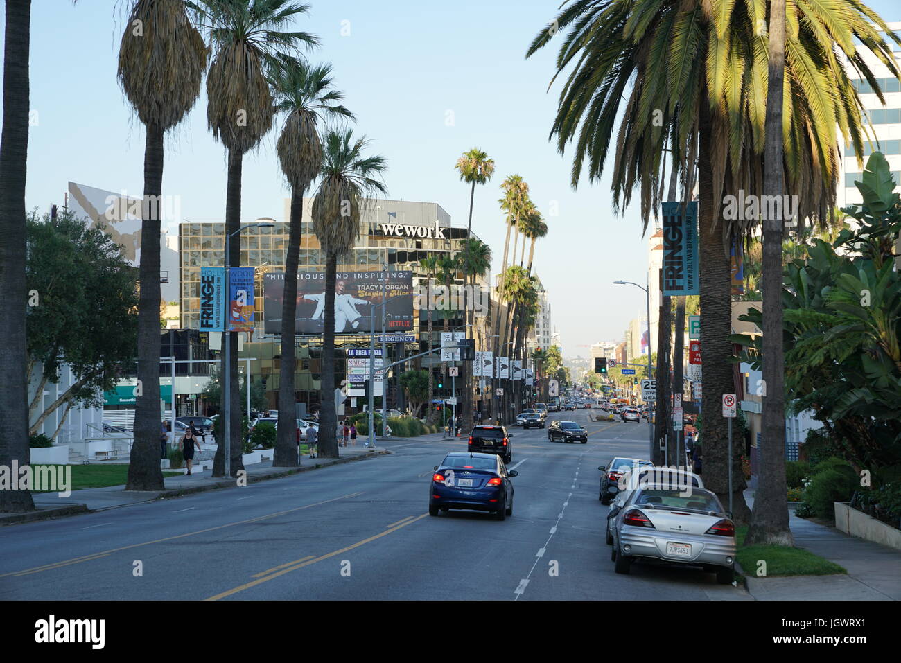 Los Angeles, California, USA: People walking down Hollywood Boulevard ...