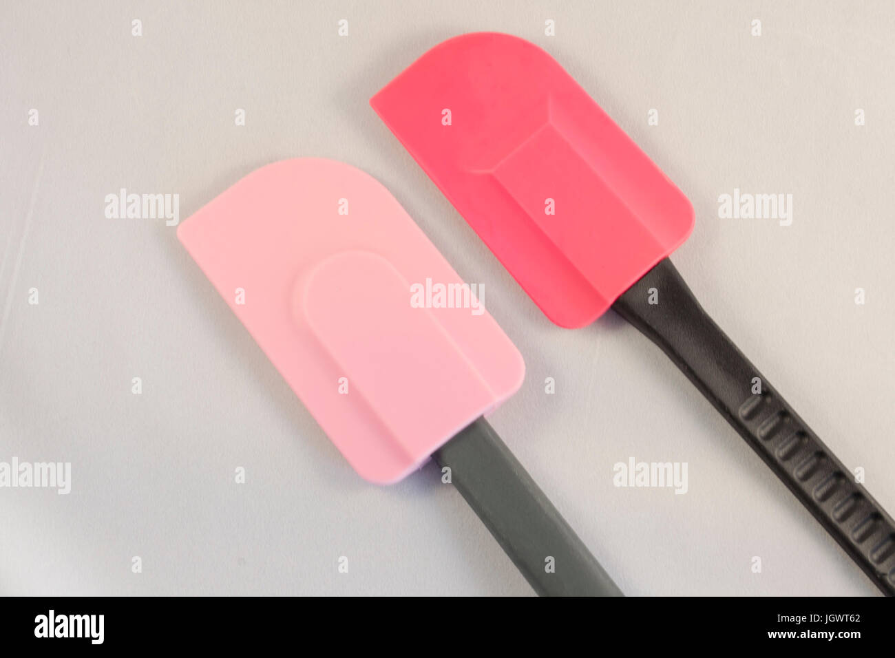 pink silicone spatulas Stock Photo