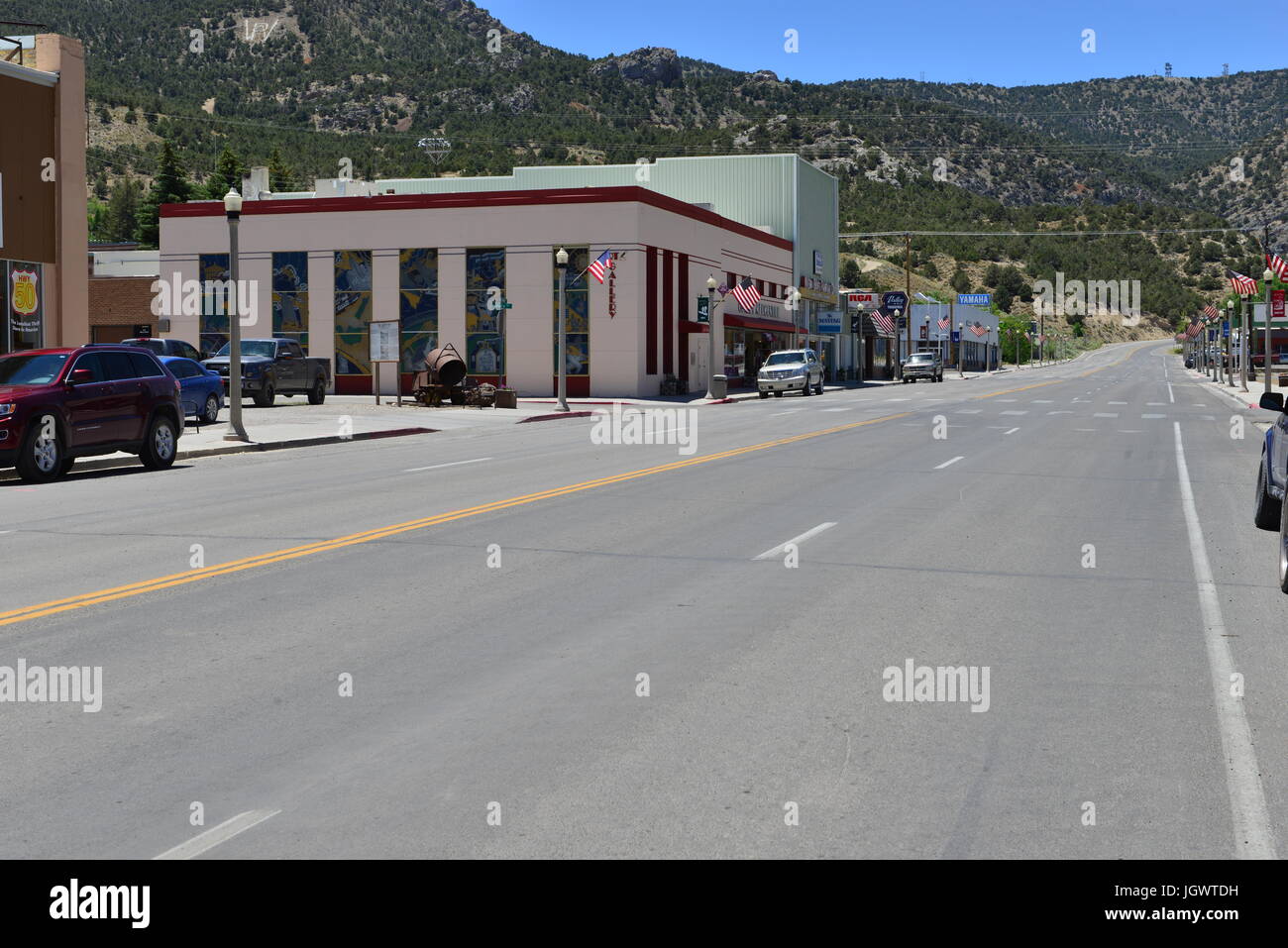 The town of  Ely in Nevada, USA. Stock Photo