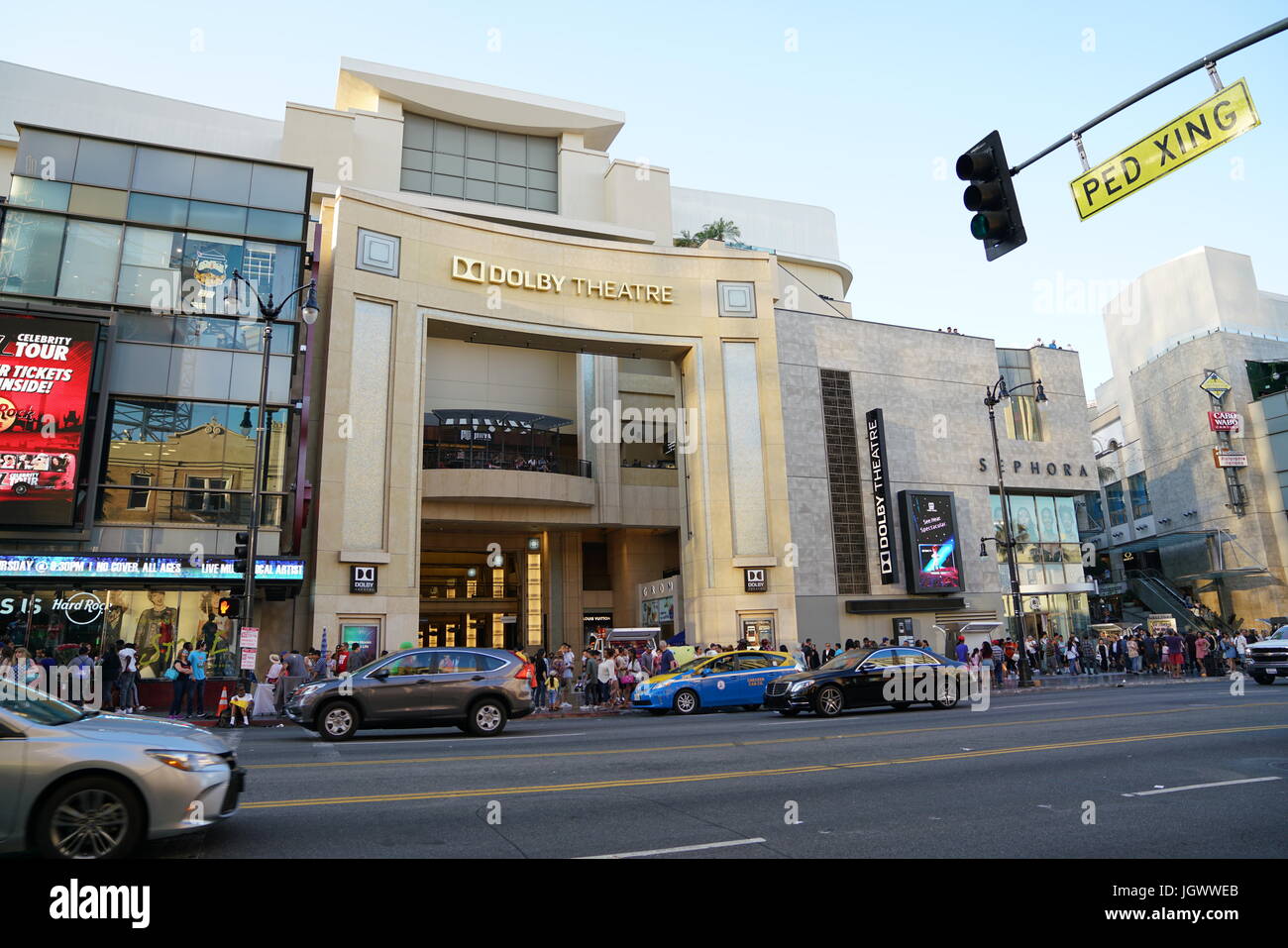 Dolby Theatre on Hollywood Boulevard and Highland Avenue Stock Photo ...