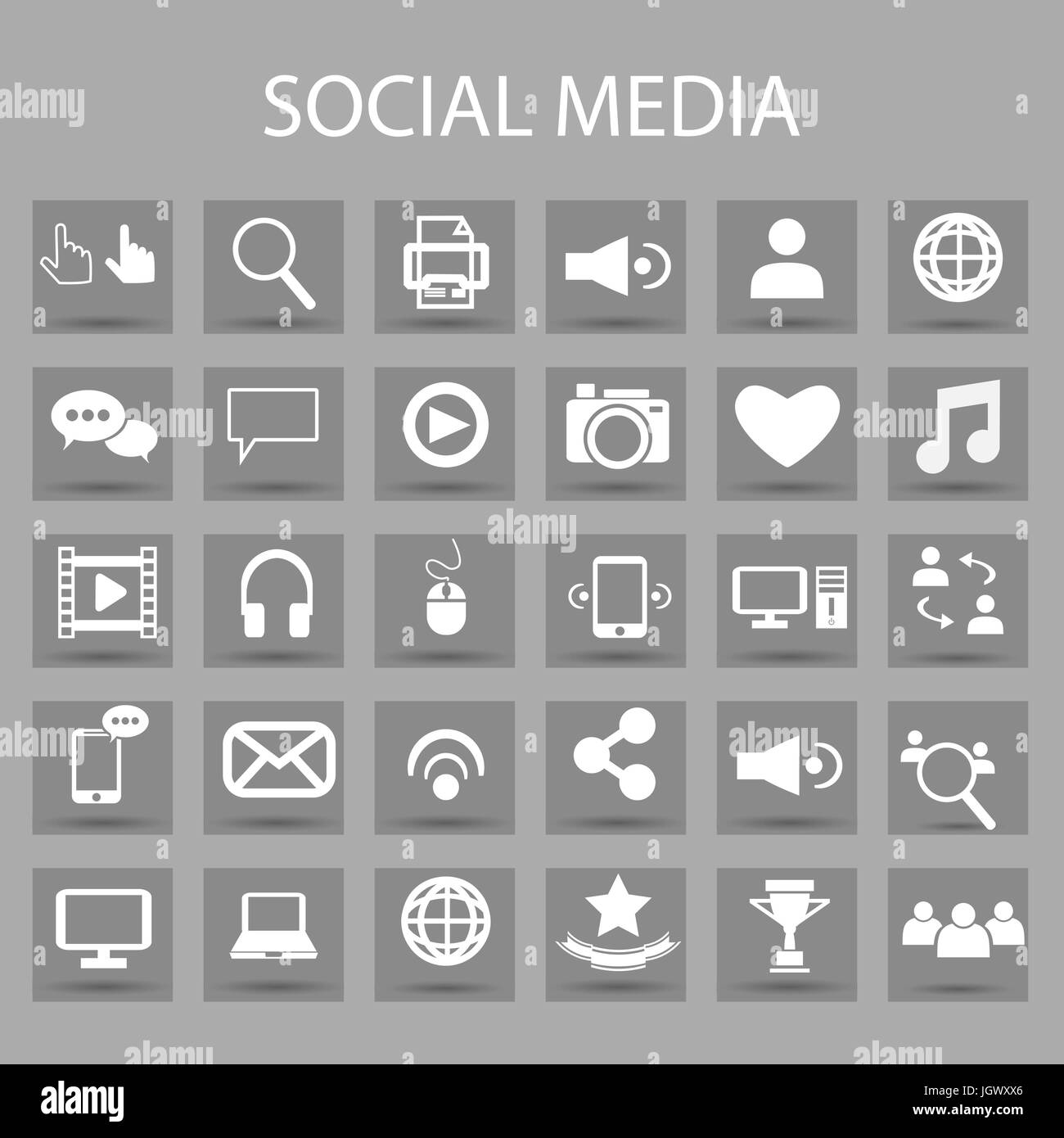 Vector flat icons set and graphic design elements. Illustration with ...