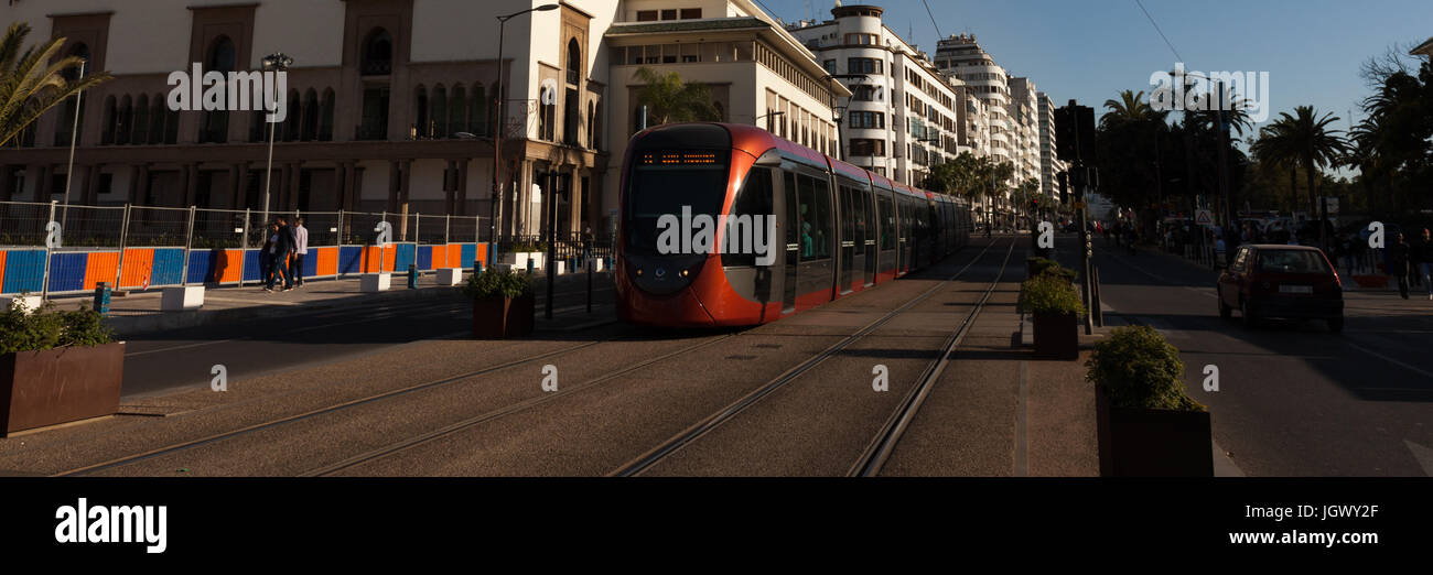 Tram in Casablanca Stock Photo