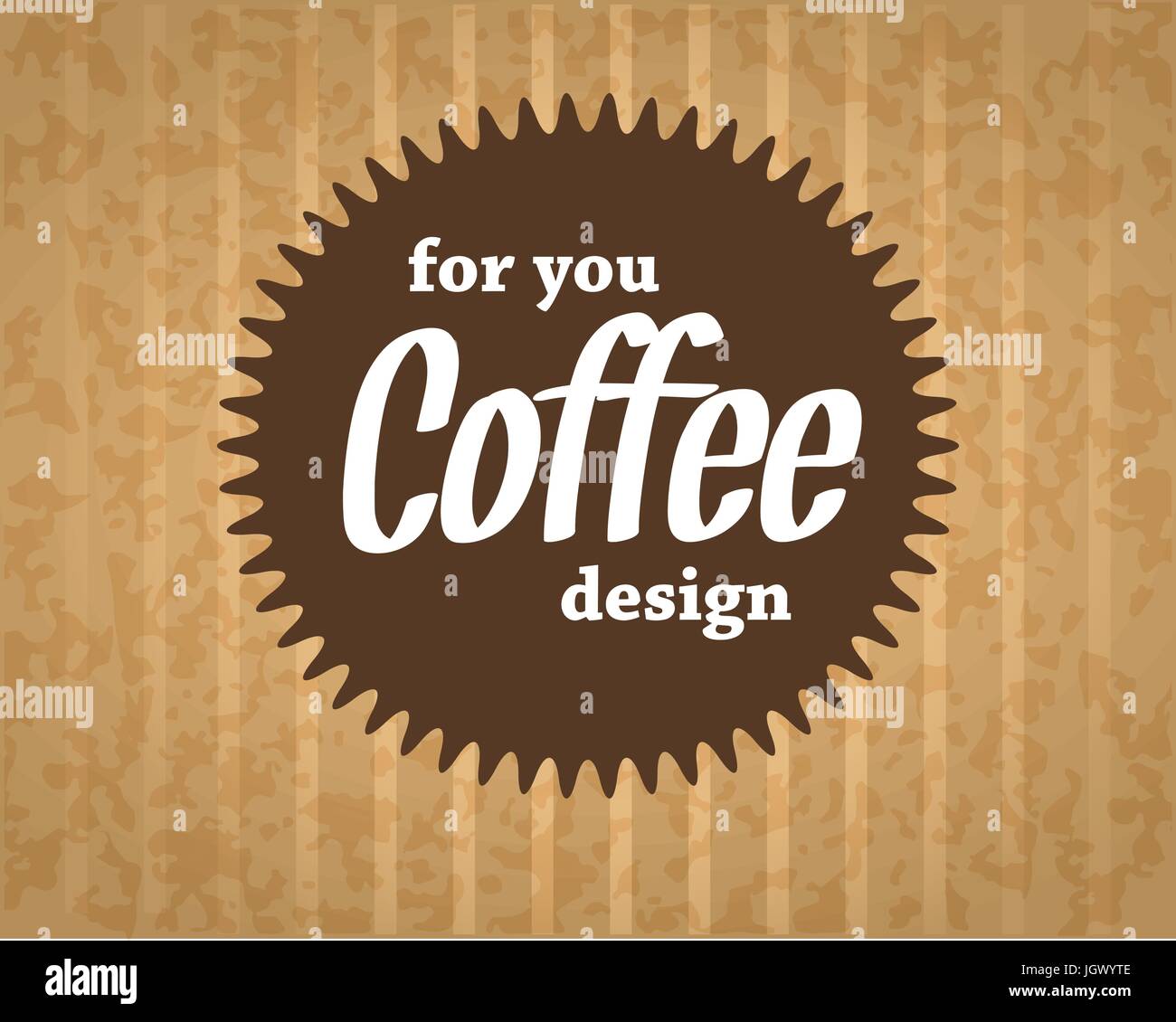 coffee logo on the cardboard background in vintage style Stock Vector
