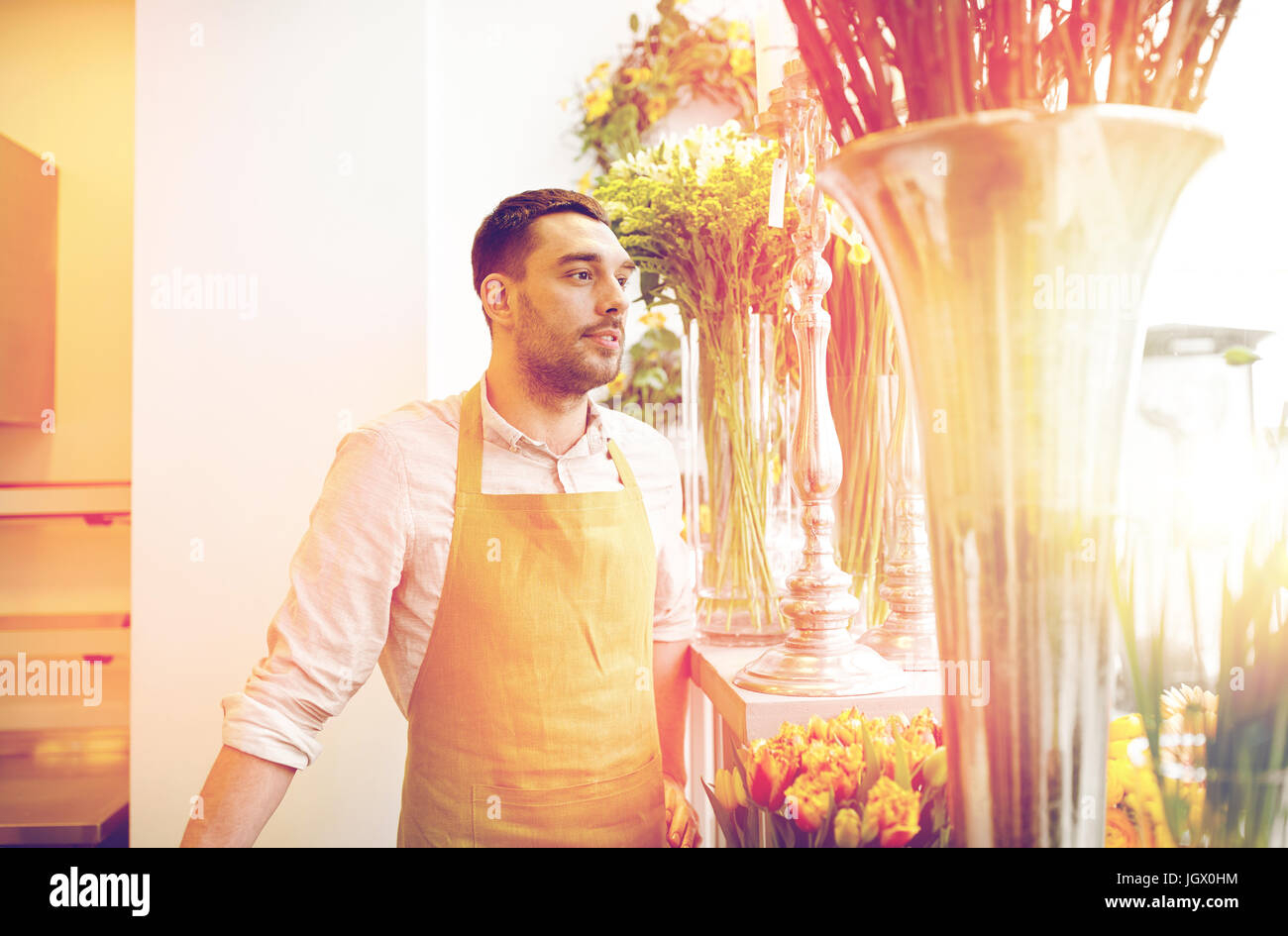 Man flower shop hires stock photography and images Alamy