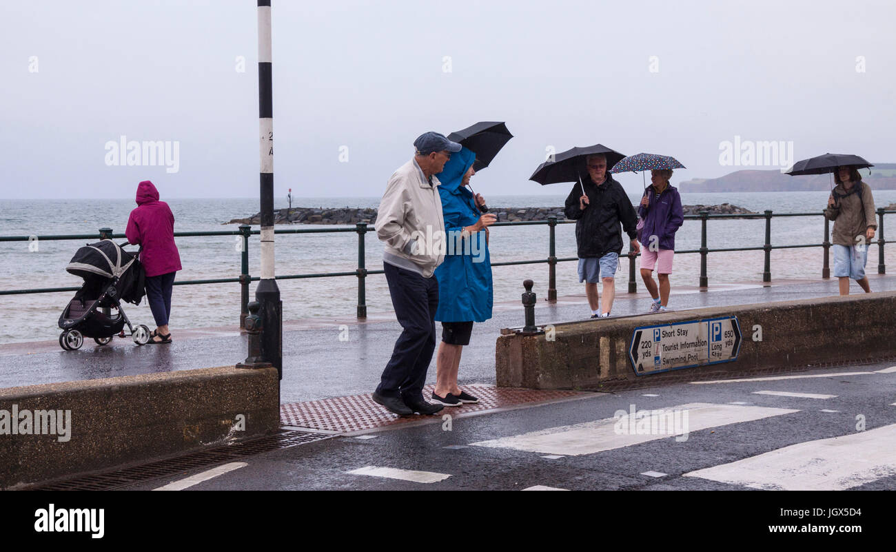 Sidmouth, Devon, UK. 11th July 2017. UK Weather. Heavy rain coming in