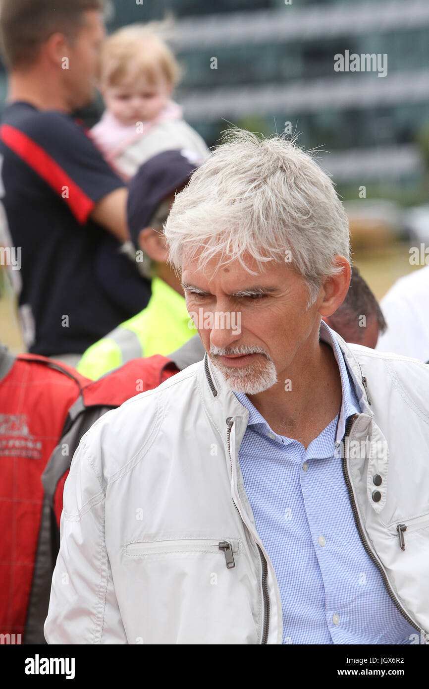 Surrey, UK. 11th Jul, 2017. Damon Hill at the Henry Surtees Foundation Karting Challenge at Mercedes Benz World in Surrey England 11 July 2017 Credit: theodore liasi/Alamy Live News Stock Photo