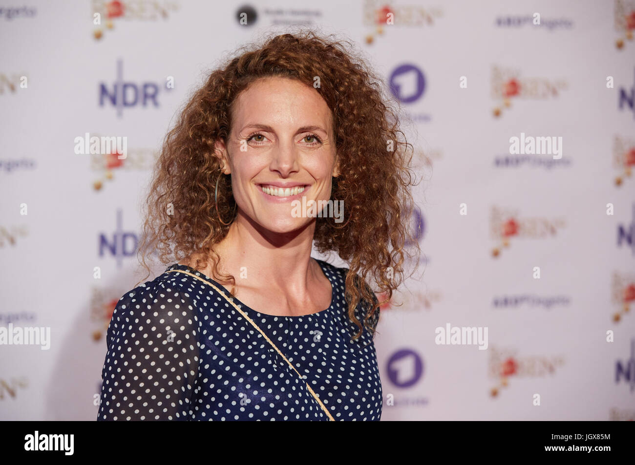Austrian actress Barbara Lanz arrives for an event celebrating '2500 Folgen Rote Rosen' (lit 2500 episodes of Rote Rosen) in Lueneburg, Germany, 1 July 2017. Photo: Georg Wendt/dpa Stock Photo