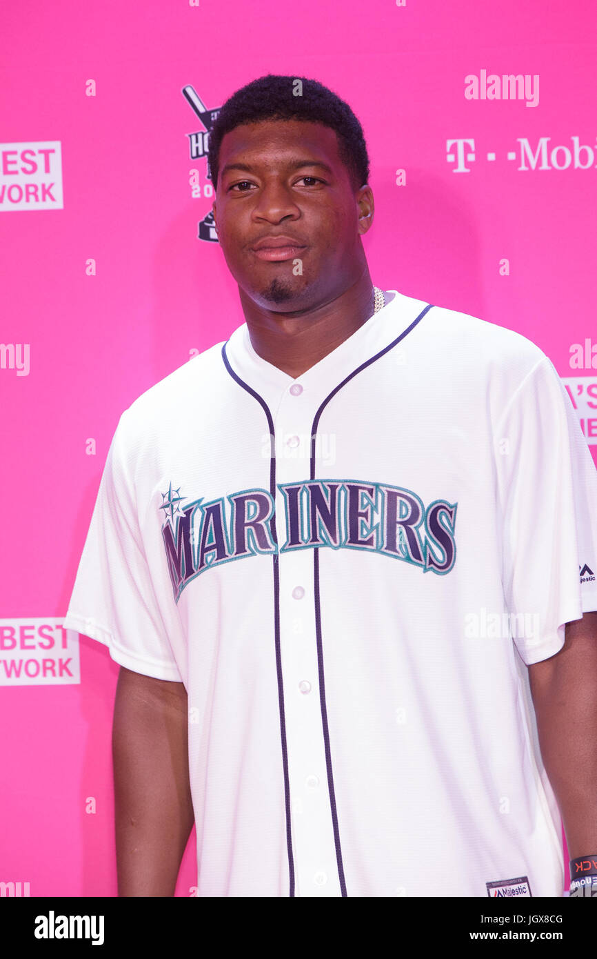 Tampa Bay Bucs Quarterback Jameis Winston T-Mobile Magenta Carpet for Derby After Dark hosted by Giancarlo Stanton Miami Marlins July 10,2017 Stock Photo