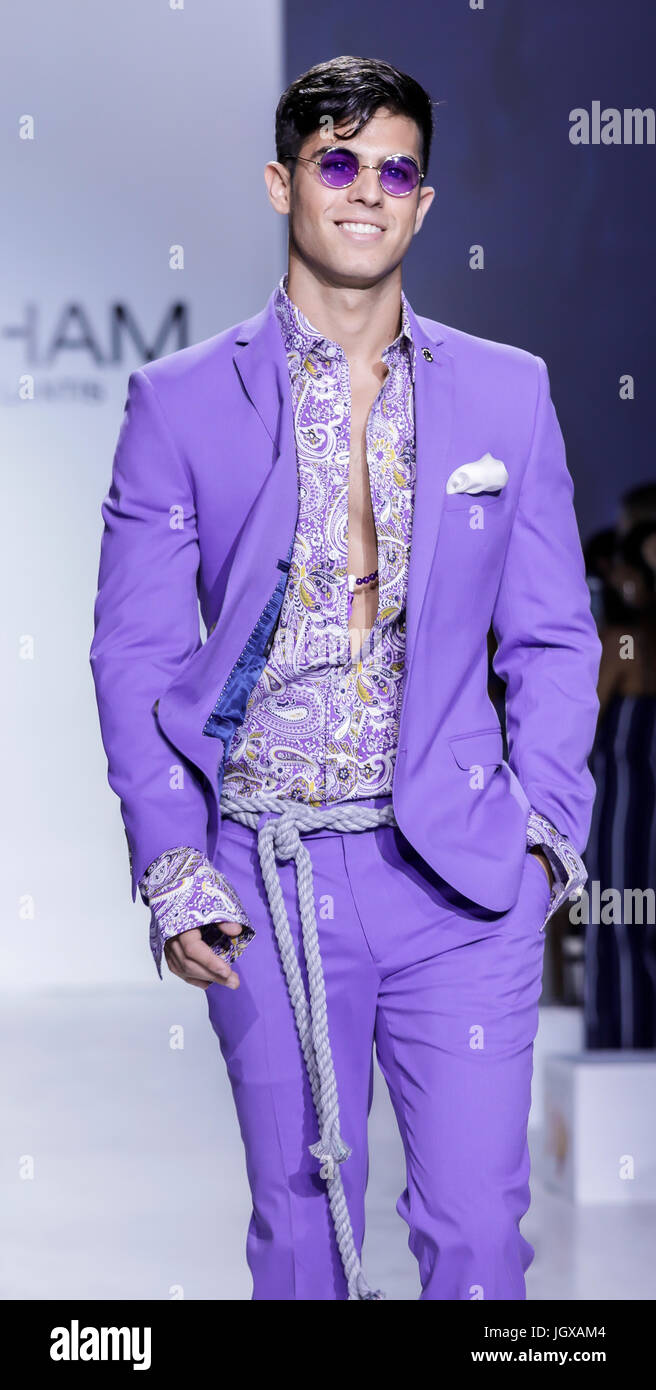 Graham Spring New York, USA. 11th July, 2017. A model walks runway for Nick Graham ...