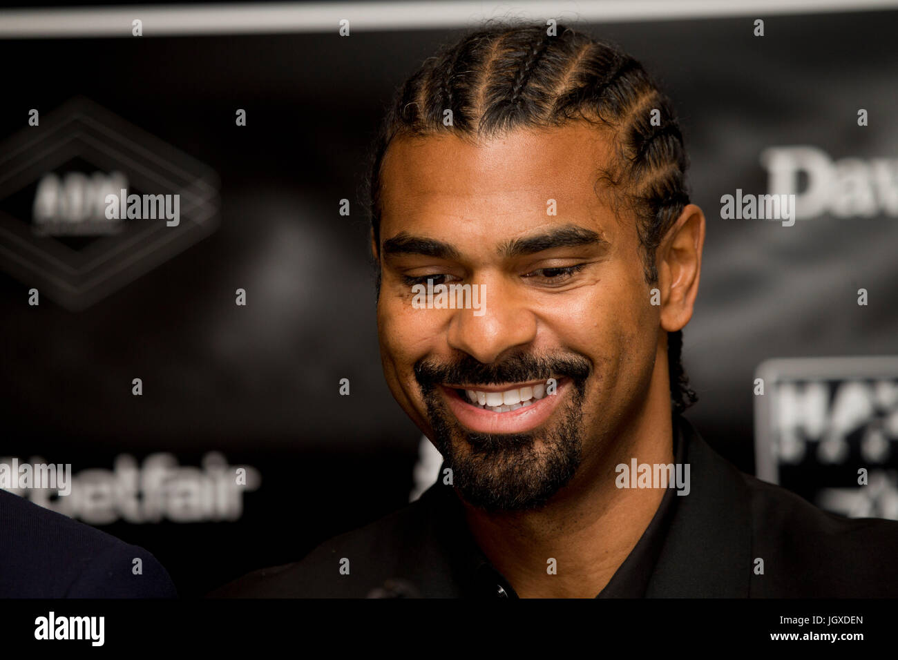 London, UK. 12 July 2017. British boxer, who's won the major world cruiserweight titles and The World Boxing Association (WBA) World Heavyweight Championship, appears at press conference to discuss his return to boxing. Credit: Sebastian Remme/Alamy Live News Stock Photo
